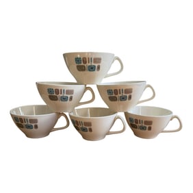 Mid-Century Modern Atomic Canonsburg Temporama Cups Coffee Tea - Set of 6