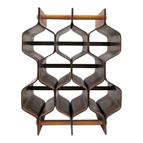 1950's Swedish Modern Torsten Johansson Rosewood Veneer Beehive Wine Rack