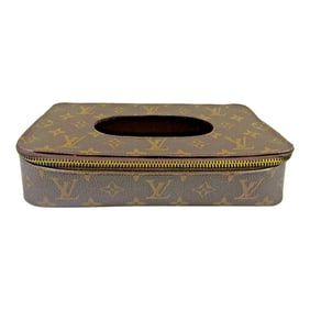 1980s Louis Vuitton Monogram Leather Zippered Tissue Holder Box