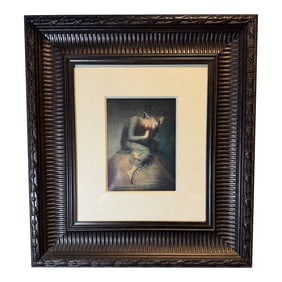 Hope by George Frederick Watts - Framed Vintage Lithograph