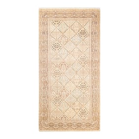 Mogul, One-of-a-Kind Hand-Knotted Area Rug - Ivory, 4' 0" x 8' 3"
