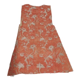 Antique Orange Silk and Silver Metallic Threads Woven Chasuble