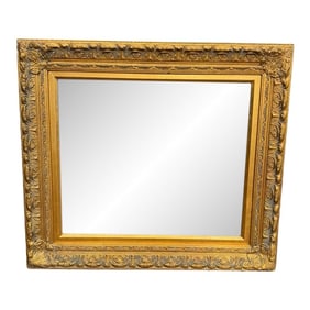 Late 20th Century Ornate Gold Framed Mirror Gilt Wood and Gesso
