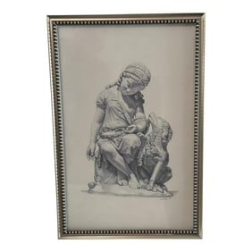 Framed Drawing by Dwight Deworge Williams | "Innocence Protected by Fidelity" | Artist Letter Includ