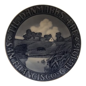 Antique 1913 Royal Copenhagen Memorial Plate 1915 World's Fair San Francisco