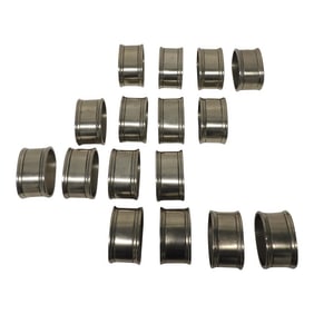 Lombardia Polished Pewter Oval Handcrafted Napkin Rings by Cosi & Tabellini - Set of 16