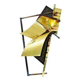 1989 Signed Curtis Jere Copper and Brass Wall Sculpture