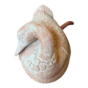 Vintage Italian Style Terra Cotta Duck Soup Tureen