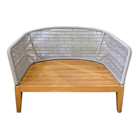 Harbour Outdoor Avalon Lounge Chair Natural Teak and Olefin Rope