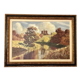 Autumn at Warkworth Original Oil Painting by British Artist John J. Kerr (B. 1933)