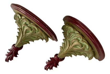 1950s Syroco Wall Shelves - A Pair - With Original Paint