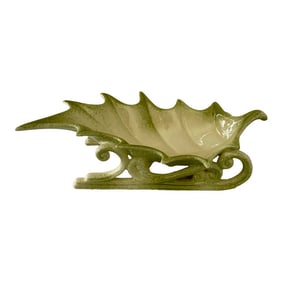 Vintage Ceramic Holly Leaf Sleigh