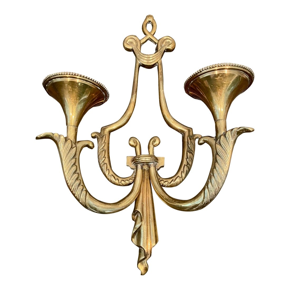 Vintage Art Deco Style Solid Brass Candle Sconce (1 of 6)