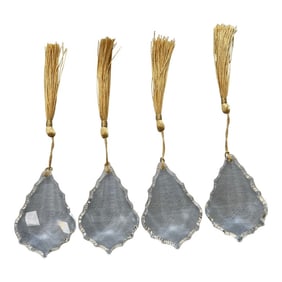 Antique Crystal Ornaments, Pendant Shape - Set of 4