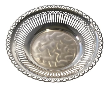 Vintage German W M F Ikora Silver Ep on Brass Three-Footed Round Bowl