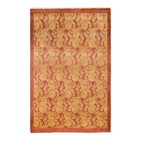Mogul Hand-Knotted Area Rug - Pink, 4' 1" x 6' 1"