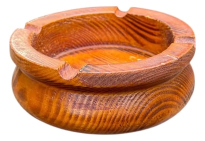 1947 Signed Handcrafted Wood Ashtray