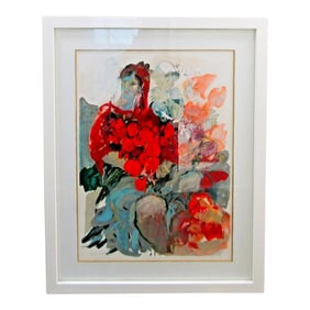 Huge Lea Avizedek La Maitresse the Mistress Signed and Numbered Framed Serigraph