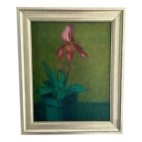 Original Oil Painting by James Clinton Mumby – Botanical Orchid Still Life