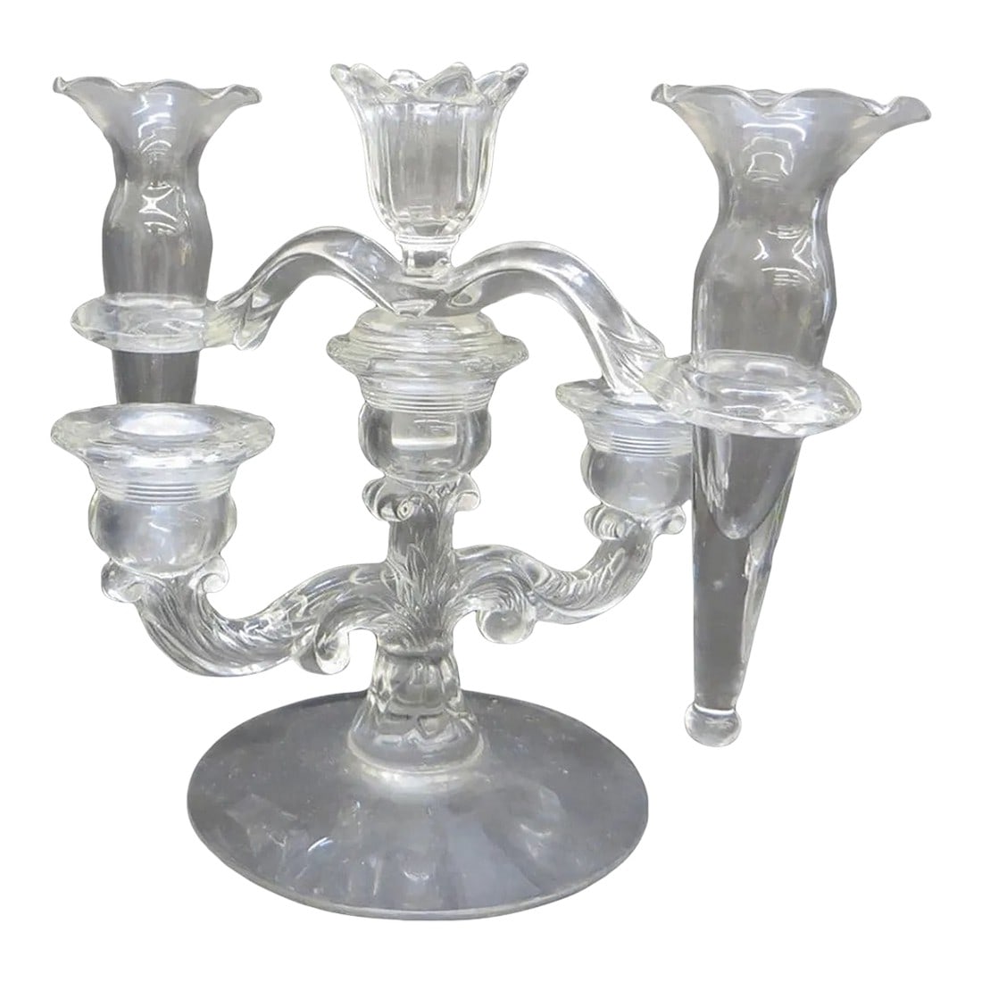 Vintage Glass Epergne With Trio of Candle Holders (1 of 6)