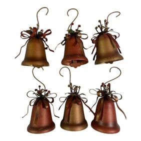 Set of 6, Vintage Metal Christmas Bells