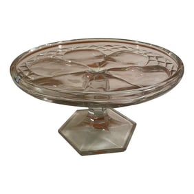 Vintage Depression 9" Glass Cake Plate