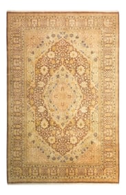 Mogul Collection Hand-Knotted Area Rug - Beige Collection 6' 2" X 9' 1"