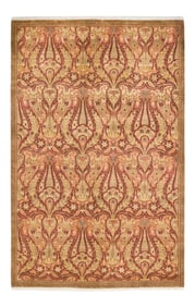 Mogul Collection Hand-Knotted Area Rug - Yellow 4' 3" x 6' 6"
