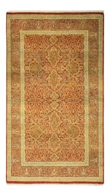 Mogul Collection Hand-Knotted Area Rug - Orange 3' 2" x 5' 5"
