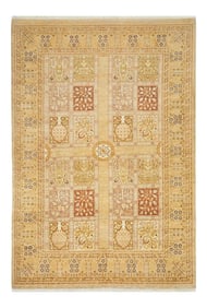 Mogul Collection Hand-Knotted Area Rug - Ivory 4' 1" x 6' 1"