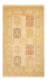 Mogul Collection Hand-Knotted Area Rug - Ivory 3' 1" x 5' 2"