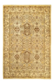 Mogul Collection Hand-Knotted Area Rug - Yellow 5' 3" x 7' 10"