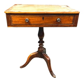 George III Mahogany Inlaid Occasional Side Table With Drawer