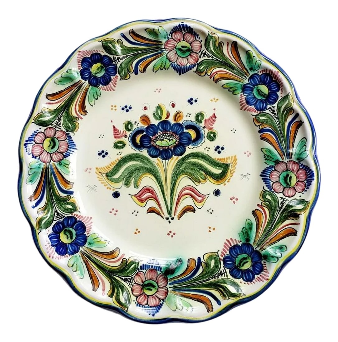 1960's Spanish Faience Majolica Charger Plate (1 of 8)