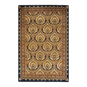Mogul Hand Knotted Area Rug, Blue - 5' 1" x 7' 10"