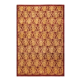 Mogul Hand Knotted Area Rug, Red - 5' 2" x 7' 10"