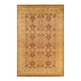 Vintage Moroccan Hand Knotted Wool Area Rug, Bronze - 6'0" X 9'1"