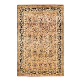 Vintage Moroccan Hand Knotted Wool Area Rug, Pink - 6'1" X 9'1"