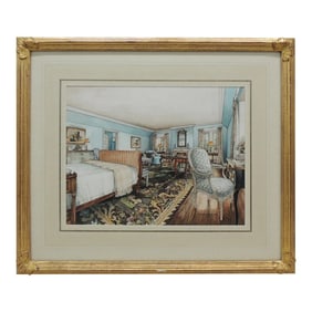 James M. "Jimmy" Steinmeyer Large Watercolor Illustration on Paper