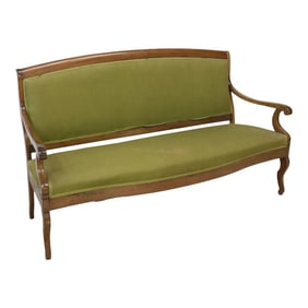 Antique French Louis Philippe Upholstered Walnut Sofa