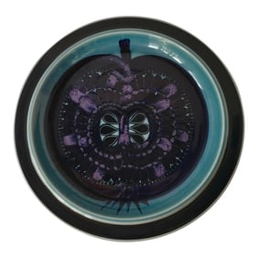 Mid Century Arabia Finland Blue Fructus Pomegranate Chop Plate Platter