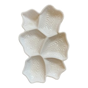 Vintage Jeanette Glass Pink Divided Shell Dish