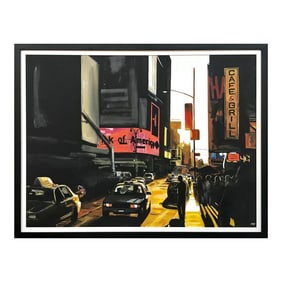 Large Original Painting of Broadway New York City - Unique Original Art by British Landscape Artist,