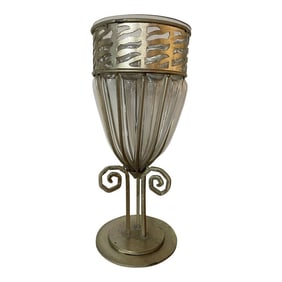 1980's Emilio Robba Cased Glass and Iron Vase