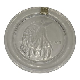 1973 Lalique Crystal Jayling Bird Plate
