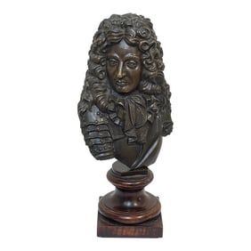 Traditional French 19th Century Bronze Model Bust of Louis XIV Sculpture