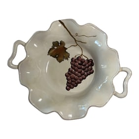 Vintage Large Pottery Italian Bowl With Handles