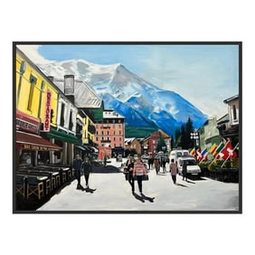 Large Painting of Chamonix Mont Blanc in France by Contemporary British Artist