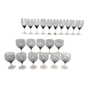 Royal Moselle Blue Nova Smoke Water and Wine Glassware Set, Made in Austria- 21 Pieces