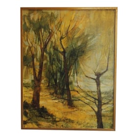 Gill Levin "Lakeside" Landscape Oil on Canvas